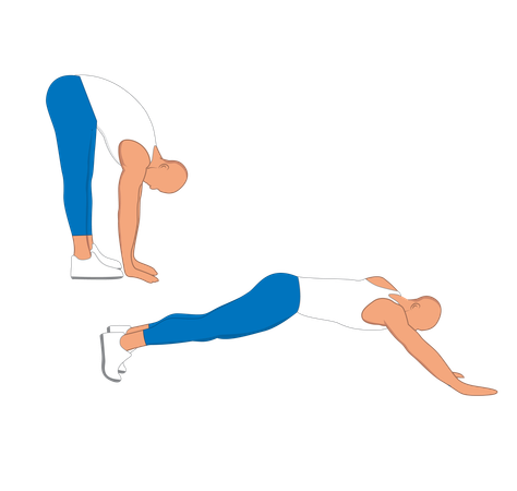 Gym man doing stretching exercise  Illustration