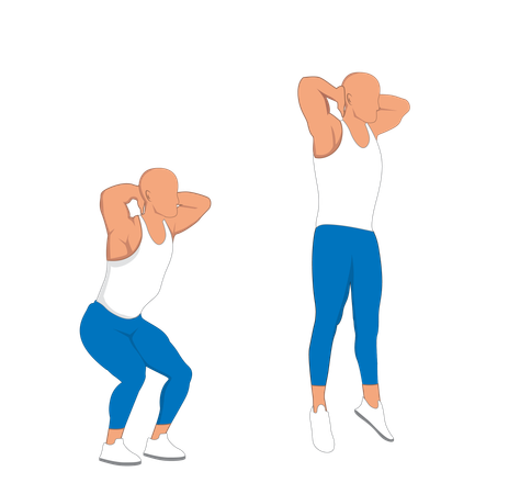 Gym man doing stretching exercise  Illustration