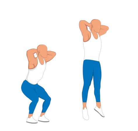 Gym man doing stretching exercise  Illustration