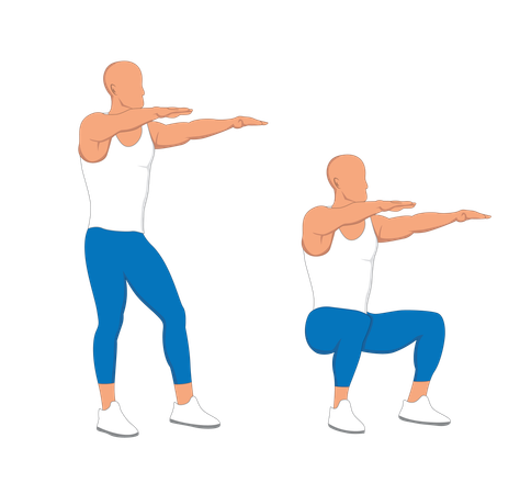 Gym man doing stretching exercise  Illustration