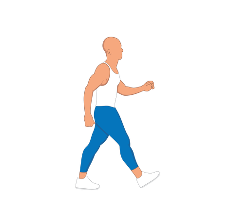 Gym man doing walking  Illustration