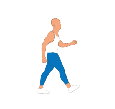 Gym man doing walking  Illustration