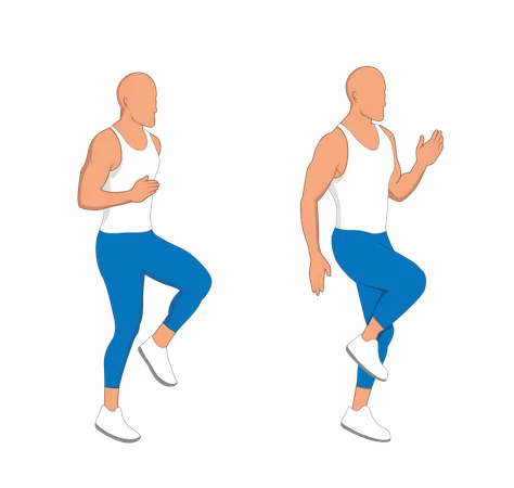 Gym man doing warm up exercise  Illustration