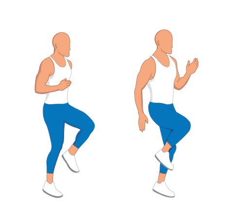 Gym man doing warm up exercise  Illustration