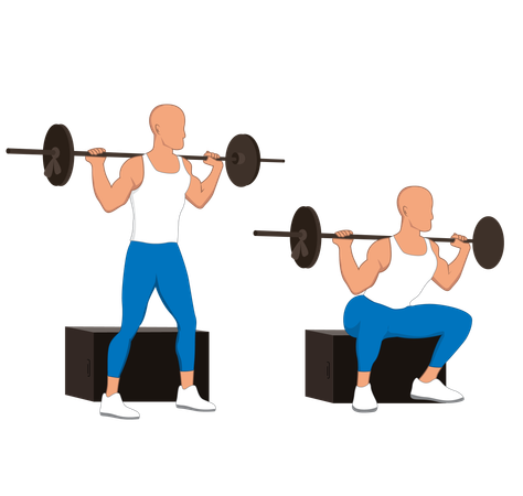 Gym man doing weight lifting experience  Illustration
