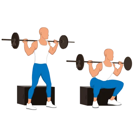 Gym man doing weight lifting experience  イラスト