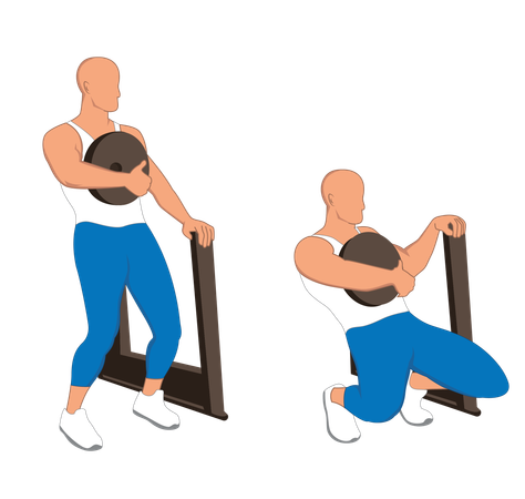 Gym man doing weightlifting  Illustration