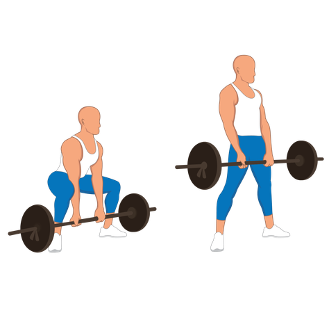 Gym man doing weightlifting  イラスト