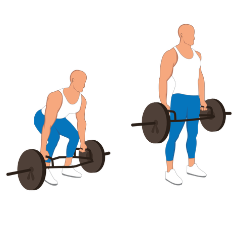 Gym man doing weightlifting  イラスト