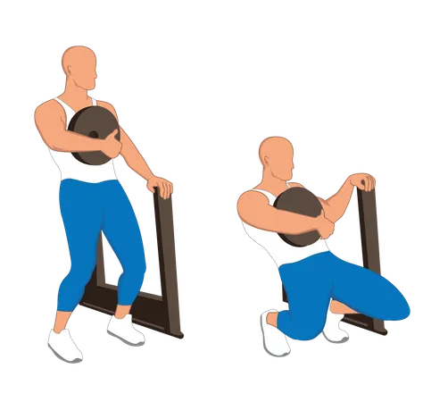 Gym man doing weightlifting  Illustration