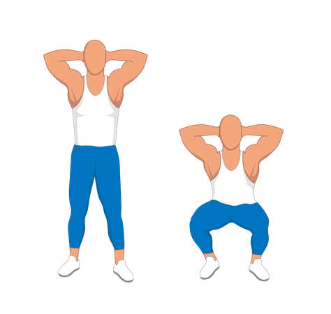 Gym man doing workout  Illustration