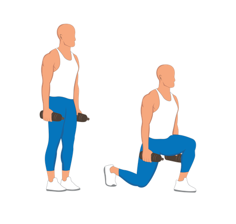 Gym man doing workout  Illustration