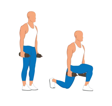 Gym man doing workout  Illustration