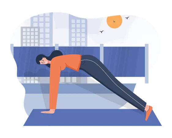 Gym trainer doing exercise  Illustration