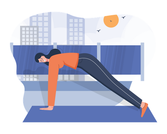 Gym trainer doing exercise  イラスト
