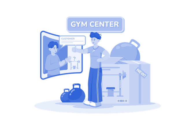 Gym trainer is giving healthy tips to client  Illustration