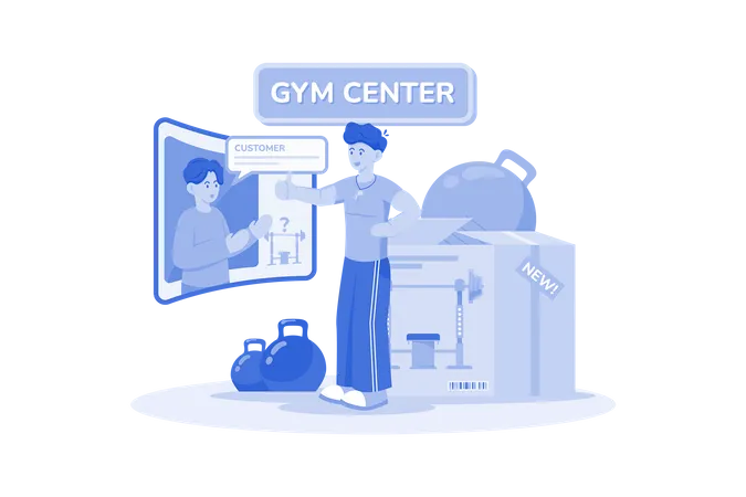 Gym trainer is giving healthy tips to client  Illustration