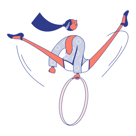 Gymnast with a hoop Illustration