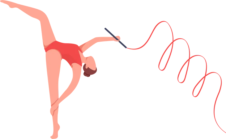 Gymnast with ribbon  Illustration