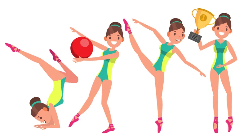 Gymnastics Female Player  Illustration