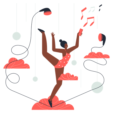 Gymnastics on music Illustration