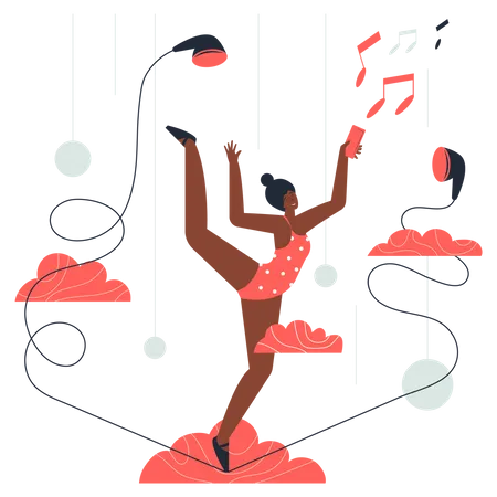 Gymnastics on music  Illustration