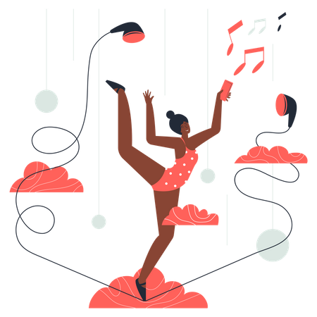 Gymnastik mit Musik  Illustration