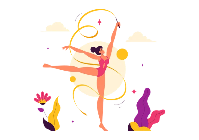 Gymnastique rythmique à la corde  Illustration