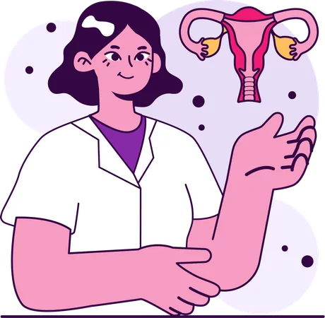 Gynaecologist study uterus  일러스트레이션
