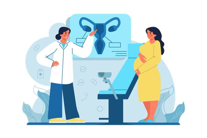 Gynecology checkup  Illustration