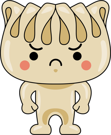 Gyoza mascot angry  Illustration