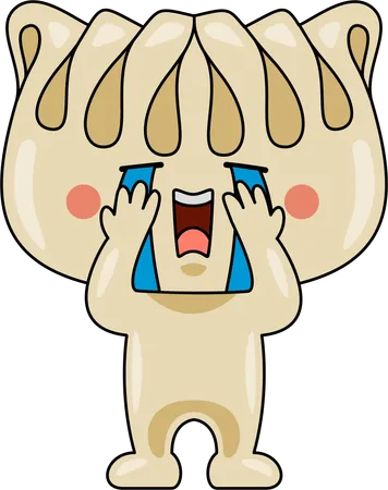 Gyoza Mascot crying  Illustration