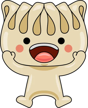 Gyoza mascot feeling happy  Illustration