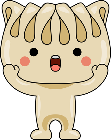 Gyoza mascot feeling surprised  Illustration