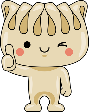 Gyoza mascot giving thumbs up  Illustration