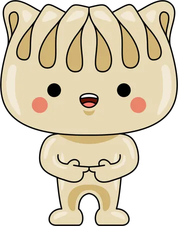 Gyoza Mascot standing  Illustration