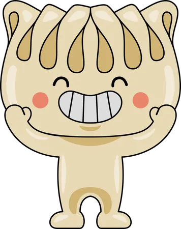 La mascotte de Gyoza rit  Illustration