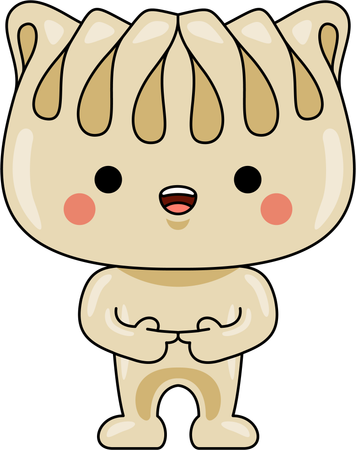 Gyoza, mascotte timide  Illustration