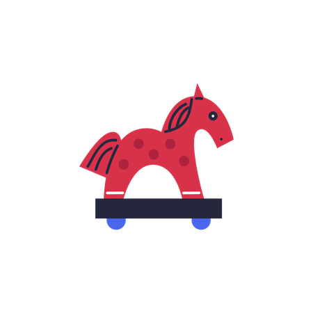 Gypsies toy horse on wheels  Illustration