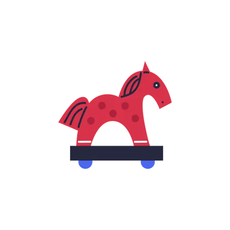 Gypsies toy horse on wheels  Illustration