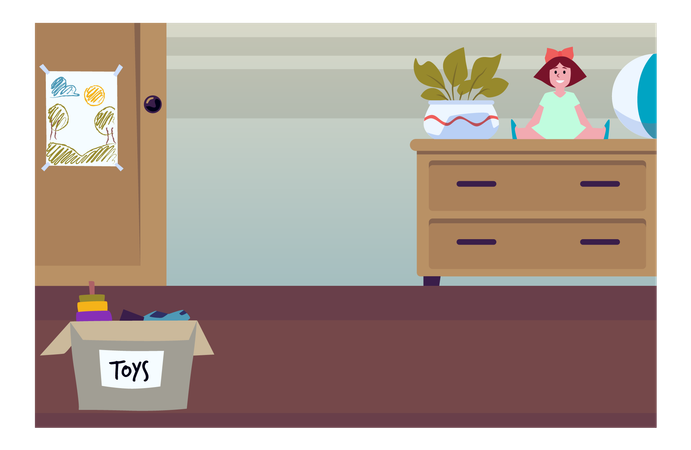 Habitación de los niños después de la limpieza  Ilustración