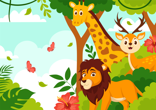 Habitat In Forest  Illustration