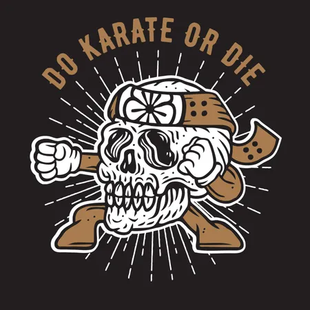 Hacer Karate o morir calavera  Ilustración