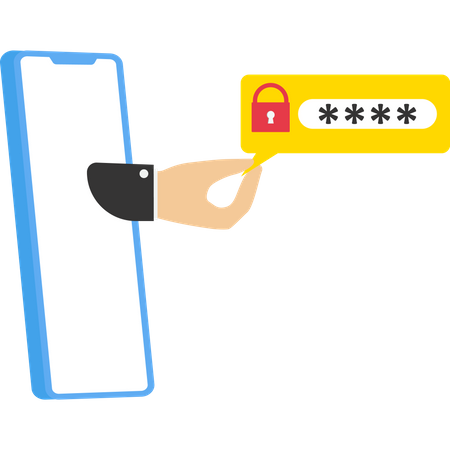 Hack password from online system  Illustration
