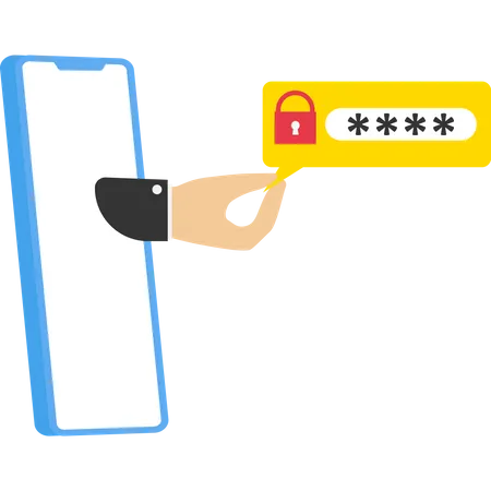 Hack password from online system  Illustration