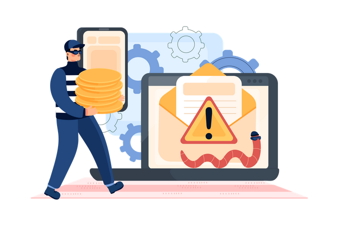 Hacken per E-Mail  Illustration