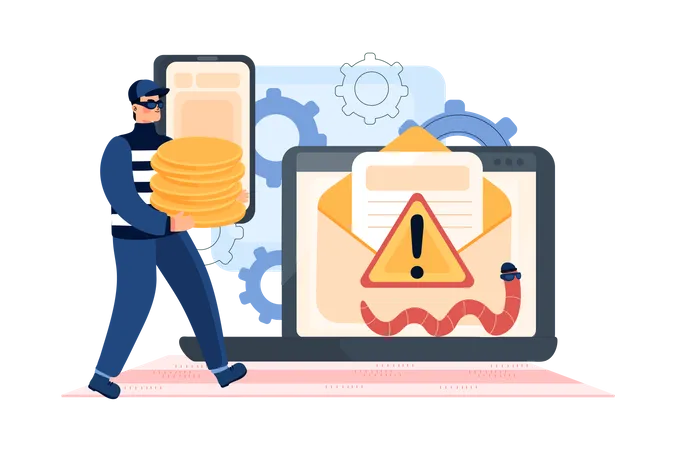 Hacken per E-Mail  Illustration