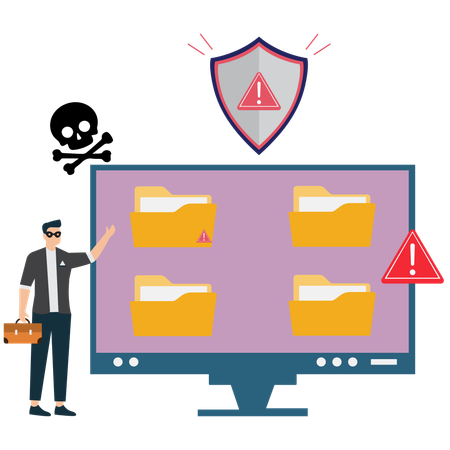Hacker Attempting Data Breach  Illustration