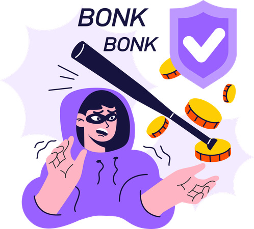 Hacker break financial security  Illustration