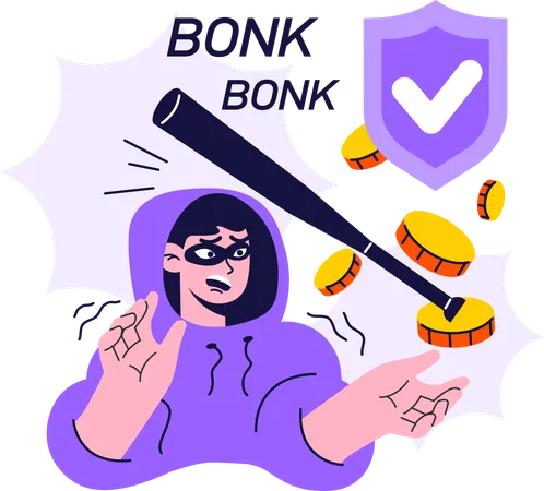 Hacker break financial security  Illustration